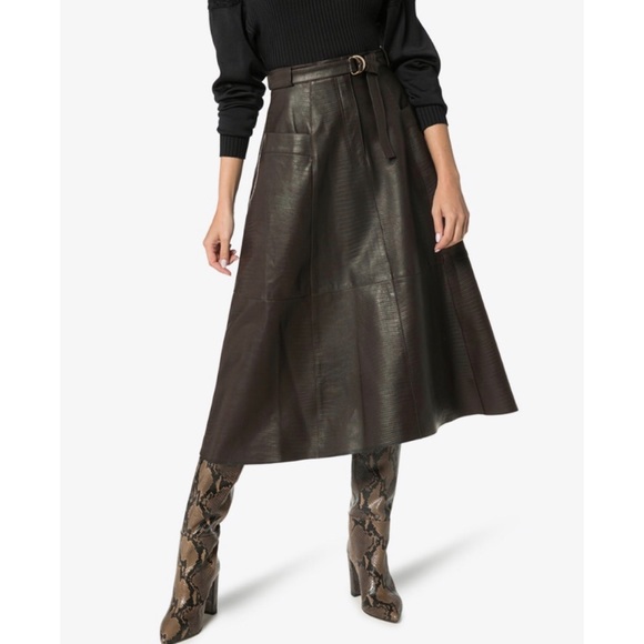 Nili Lotan Lila leather midi skirt - Picture 2 of 8